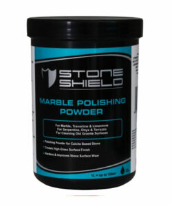 Image-of-a-black-and-blue-plastic-container-labeled-Stoneshield-Marble-Polishing-Powder-The-label-states-that-the-product-is-used-for-polishing-marble-travertine-limestone-serpentine-onyx-terrazzo-and-for-cleaning-old-granite-surfaces-Additional-text-on-the-label-highlights-that-the-powder-creates-a-high-gloss-finish-hardens-stone-surfaces-and-improves-wear-The-bottom-of-the-label-notes-that-1-litre-covers-up-to-100-square-meters