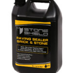 A-black-5-liter-plastic-container-of-Stoneshield-Paving-Sealer-Brick-&-Stone-The-label-features-a-yellow-and-black-design-with-white-and-yellow-text-displaying-the-Stoneshield-logo-at-the-top-The-product-is-described-as-a-water-based-penetrating-sealer-that-repels-water-rain-and-stains-with-no-surface-film-and-a-natural-no-sheen-finish-Suitable-for-clay-and-cement-paving-bricks-cement-bricks-and-blocks-cement-cobbles-and-pavers-sandstone-and-flagstones