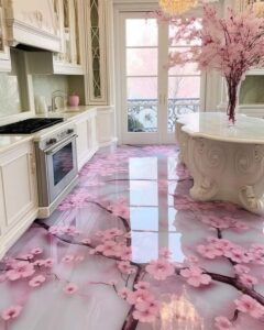 Image of cherry blossom floor design