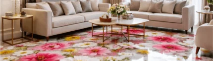 Image of a floral epoxy floor