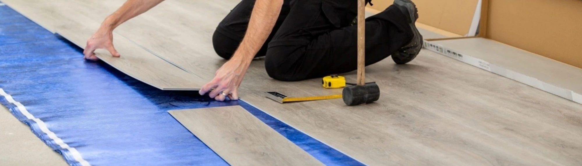 floor being laid over screed floor